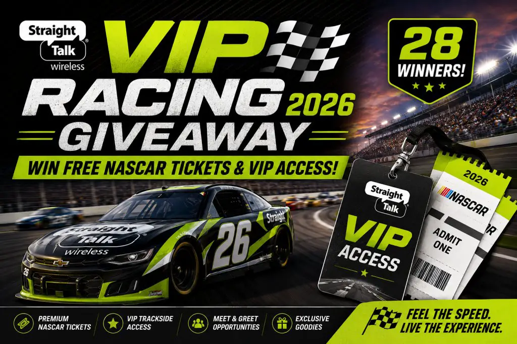 Straight Talk VIP RACING 2026 Giveaway – Win Free NASCAR Tickets & VIP Access (28 Winners)