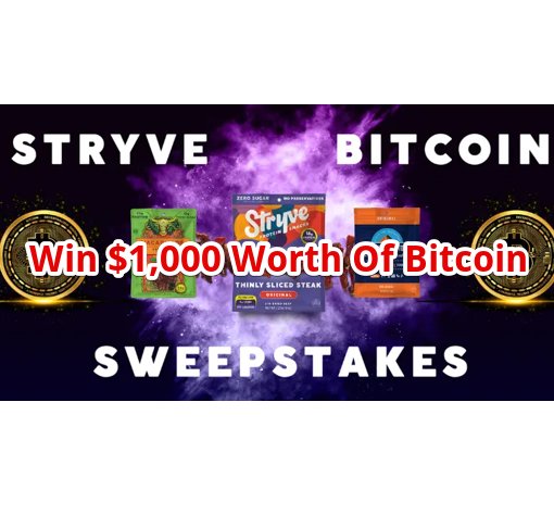 Stryve Bitcoin Sweepstakes – Win $1,000 Worth Of Bitcoin (5 Winners)