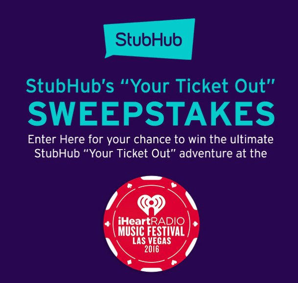 StubHub Your Ticket Out $2500 Sweepstakes!