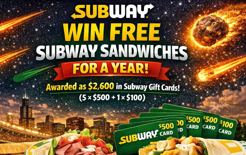 Subway Meteorite Finder Sweepstakes - Win Free Subway Sandwiches for a Year!