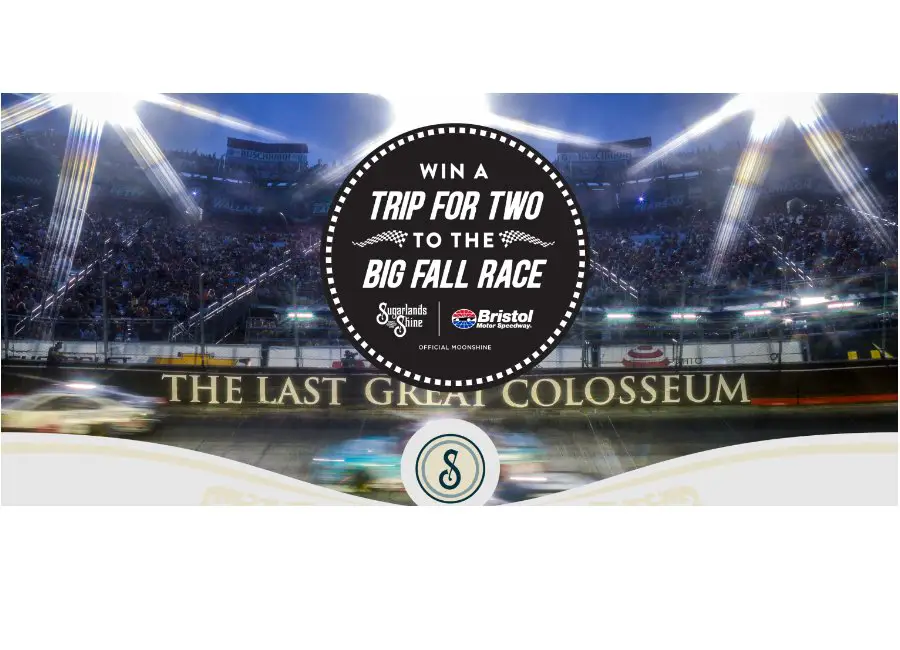 Sugarlands NASCAR Bristol Under the Lights Sweepstakes - Win A Trip For 2 To The Big Fall Race