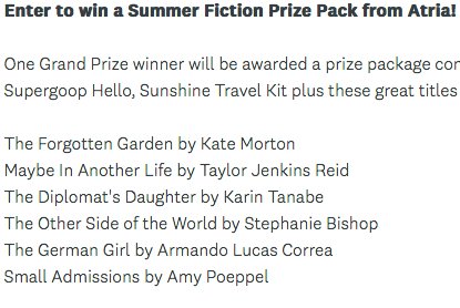 Summer Fiction Sweepstakes