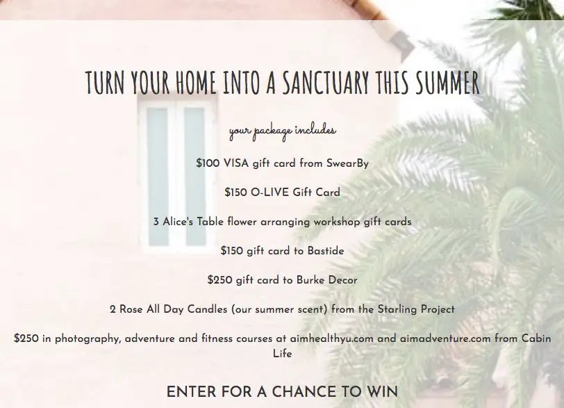 Summer Home Giveaway