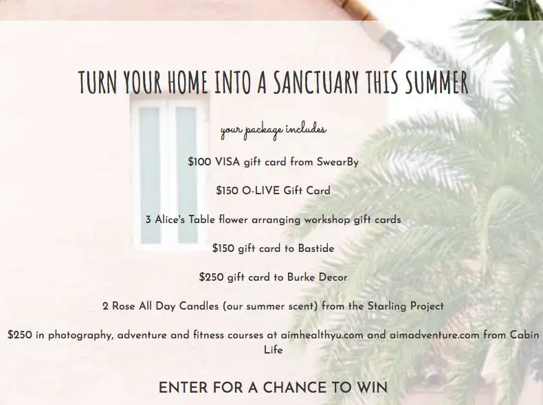 Summer Home Sanctuary Giveaway