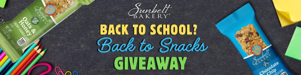 Sunbelt Bakery Back To Snacks Sweepstakes – Win A Sunbelt Bakery Back To Snacks Prize Pack (20 Winners)