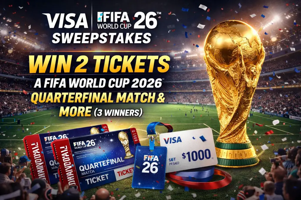 Suncoast Visa FIFA World Cup 2026 Sweepstakes - Win 2 Tickets A FIFA World Cup 2026 Quarterfinal Match & More (3 Winners)
