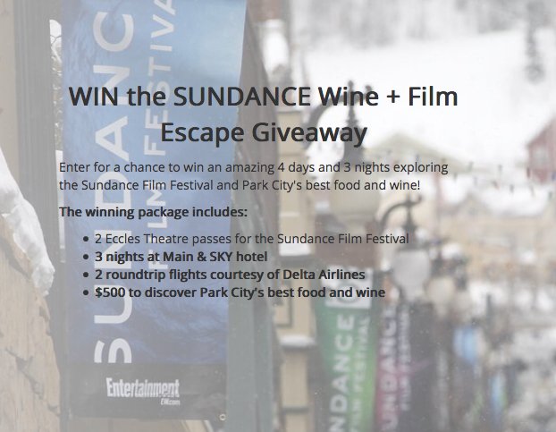 "The Sundance Film + Wine Escape" Win It!