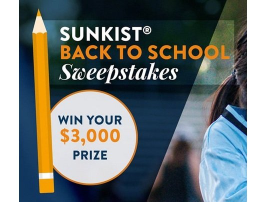 Sunkist Back to School Sweepstakes - Win a $2,500 Prepaid Card, a Chromebook and More!
