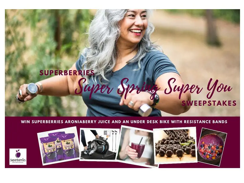 Superberries Super Spring Super You Sweepstakes - Win Workout Gear & 32oz Aroniaberries