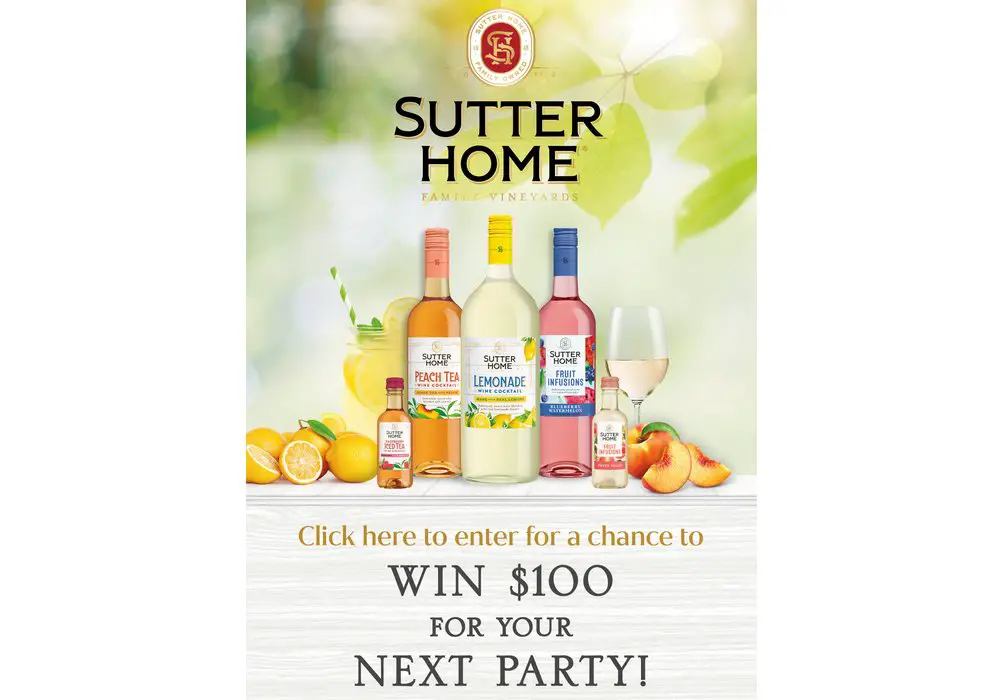Sutter Home Winery Innovation Sweepstakes - Win A $100 Prepaid Gift Card (20 Winners)