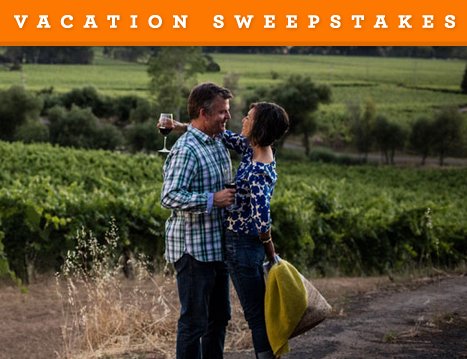 Sweepstakes: Enter to Win the Sonoma Wine Country Escape