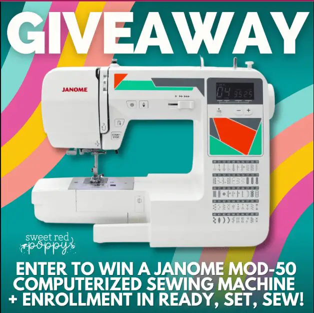 Sweet Red Poppy Sewing Machine Giveaway – Win A Janome Mod-50 Computerized Sewing Machine