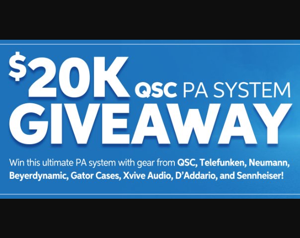 Sweetwater Monthly Gear Giveaway November 2022 - Win A $20,000 PA System