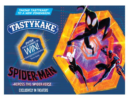 Swing into Tastykake Sweepstakes - Win $1,000 Cash, Free Tastykake Snacks For A Year & SpiderMan: Across the Spider-Verse Movie Tickets