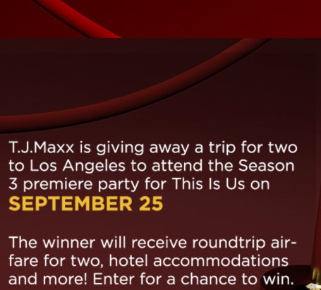 T.J. Maxx This Is Us Sweepstakes