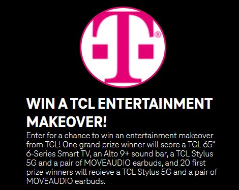 T-Mobile Tuesdays Sweepstakes - Win A $4,000 TCL Makeover Package