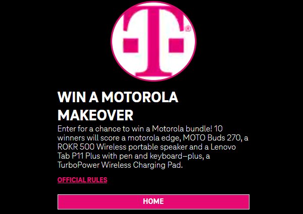 T-Mobile Tuesdays Sweepstakes - Win A Motorola Edge Phone, Speaker, Lenovo Tab & More