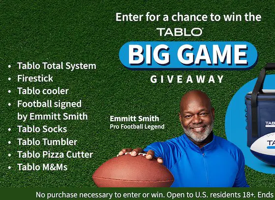 Tablo Big Game Giveaway - Win a Tablo DVR, an indoor antenna and more.