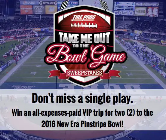 Take Me Out To The Bowl Game Sweepstakes!