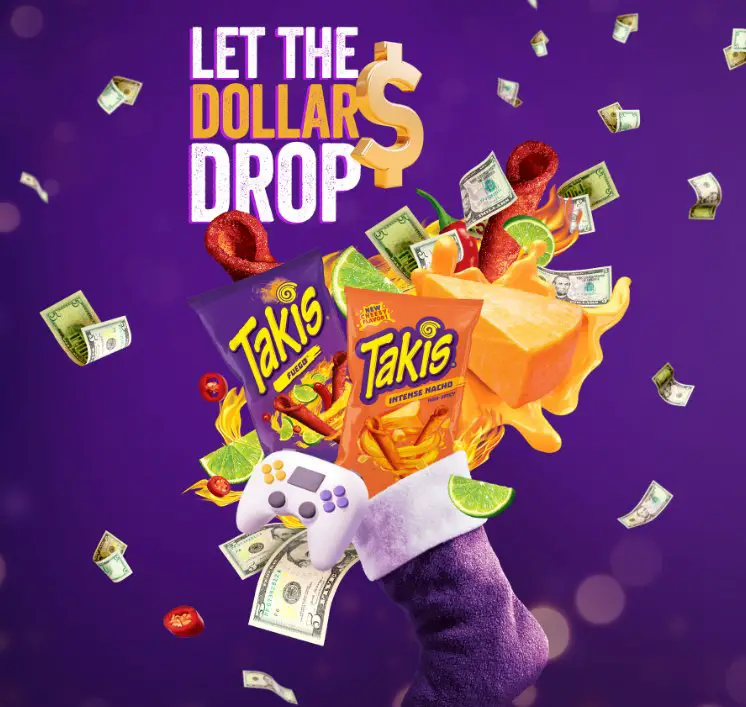 Takis Holiday Shopper Instant Win & Sweepstakes - XBox Series X, PS5 & $5 Cash (4,880 Winners)