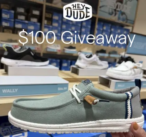 Tanger Outlets Hey Dude Sweepstakes - Win a $100 Tanger Outlets Gift Card