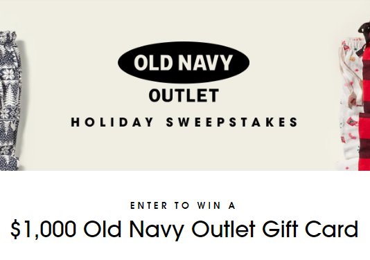 Tanger Outlets Old Navy Outlet  Holiday Sweepstakes - Win A $1,000 Gift Card