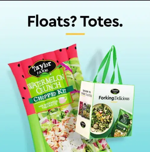 Taylor Farms Salad Month Sweepstakes – Win A Free Pool Float Or Reusable Tote Bag (2,500 Winners)