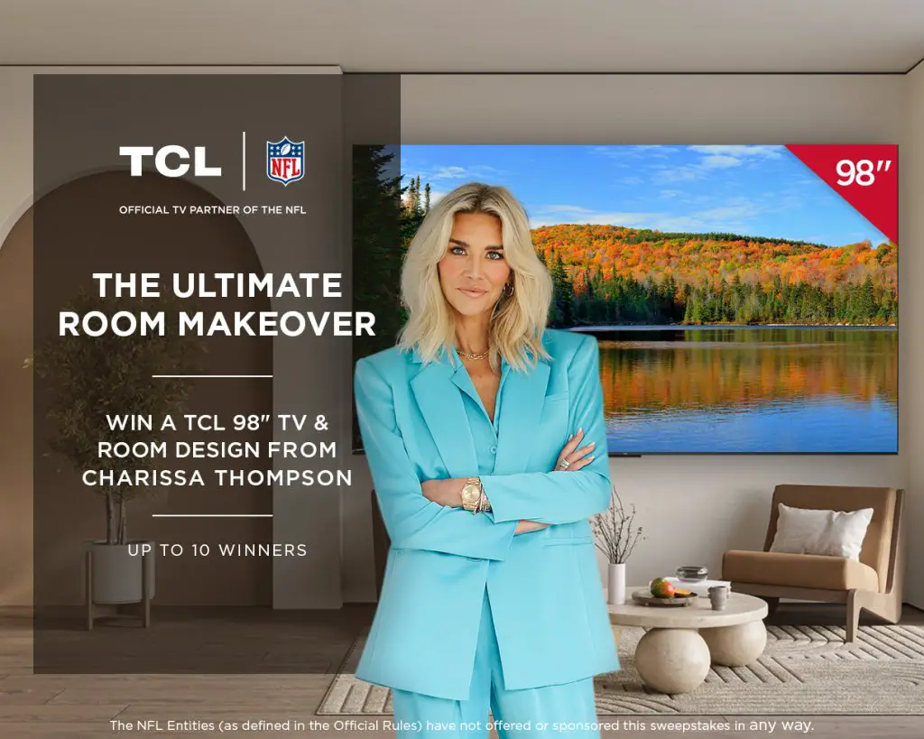 TCL Ultimate Room Makeover Giveaway – Win A 98” TV + $500 (10 Winners)