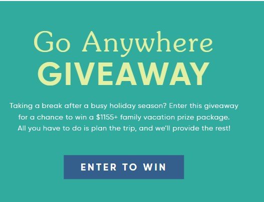 Tea Collection Go Anywhere Giveaway - Win A $1,155 Family Vacation Prize Package