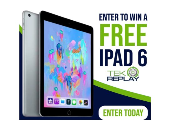 TekReplay Apple iPad Giveaway - Win An iPad 6