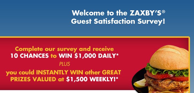 Tell Zaxbys' Feedback in My Zaxbys Visit Survey Sweeps!