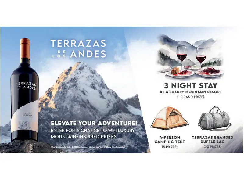 Terrazas De Los Andes Mountain-Inspired Sweepstakes - Win A Getaway For Two Worth $3,500