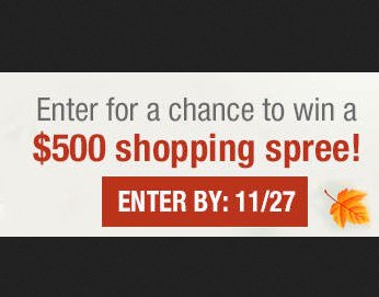 Thanksgiving $500 Shopping Spree Sweepstakes!