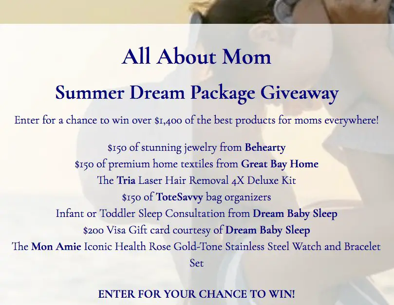 The All About Mom Summer Dream Package Giveaway