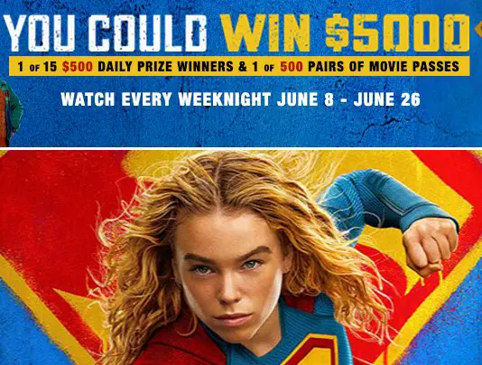 The Big Bang Theory “Supergirl” Sweepstakes – $5,000, $500 & Movie Passes Up For Grabs (516 Winners)