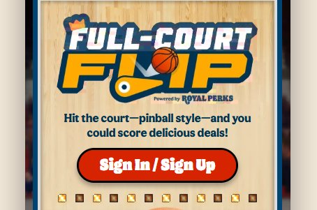 The Burger King Full-Court Flip Instant Win Game
