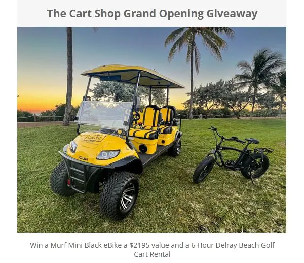 The Cart Shop Grand Opening Giveaway - Win A Murf Mini Black eBike