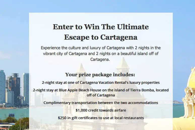 The Cartagena Travel Escape Giveaway!