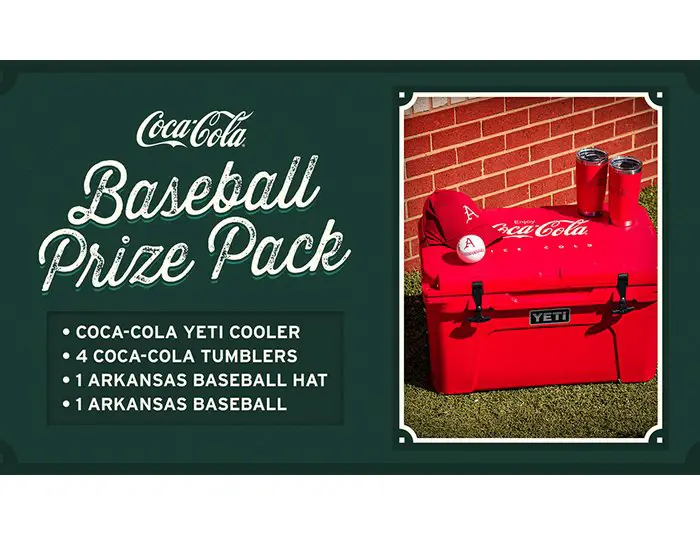 The Coca-Cola Baseball Prize Pack Sweepstakes - Win Official Arizona Razorback Gear And More