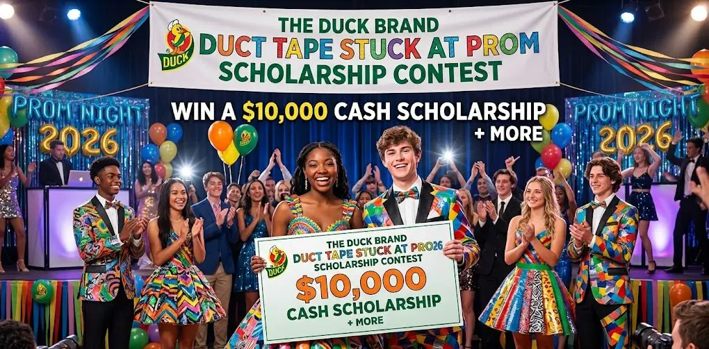 The Duck Brand Duct Tape Stuck At Prom Scholarship Contest - Win A $10,000 Cash Scholarship + More (17 Winners)