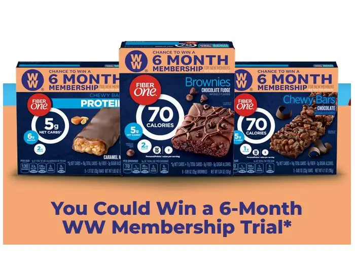 The Fiber One + WW In This Together Sweepstakes - Win A 6-Month Weight Watchers Subscription