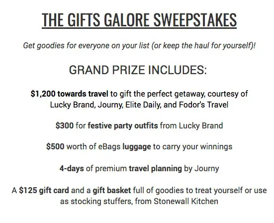 The Gifts Galore Sweepstakes