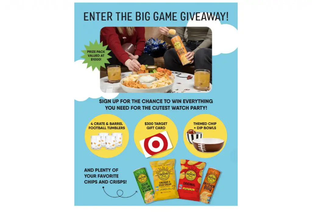 The Good Crisp Company Big Game Giveaway 2026 - Win A $300 Target Gift Card, Chips & Crisps, And More
