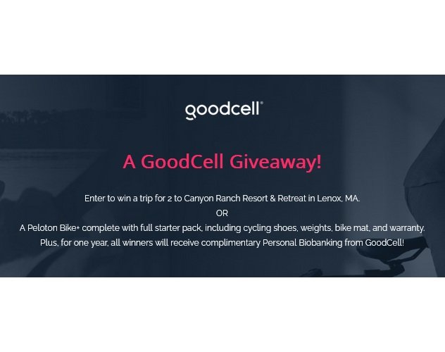 The GoodCell National Consumer Sweepstakes - Win A Vacation For 2 Or A Peloton Bike!