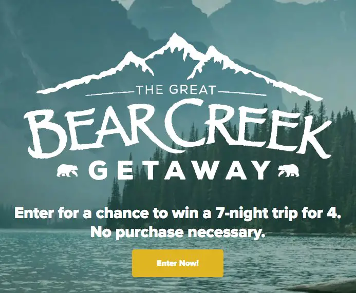 The Great Bear Creek Getaway Sweepstakes