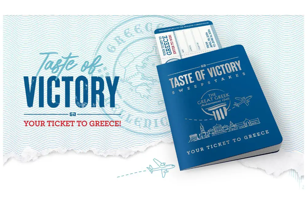 The Great Greek Mediterranean Grill Q2 2024 Taste Of Victory Sweepstakes - Win A Trip For 2 To Greece & More