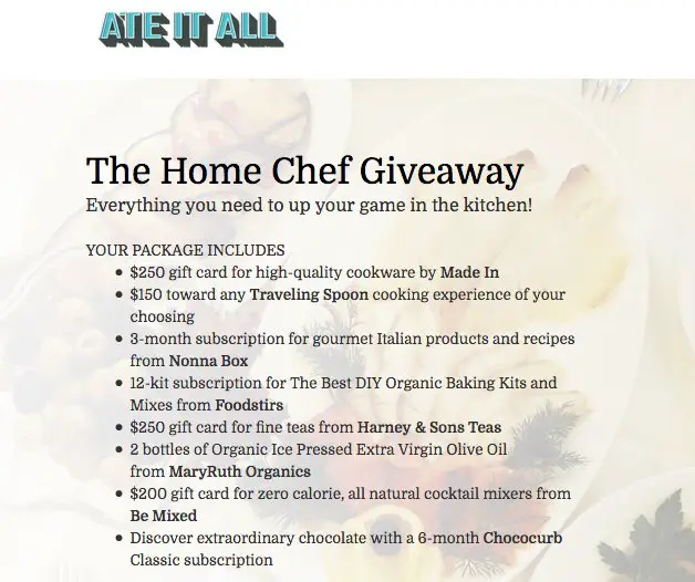 The Home Chef Sweepstakes