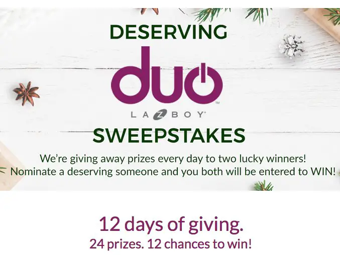 The LaZBoy 12 Days of Giving 2017 Sweepstakes