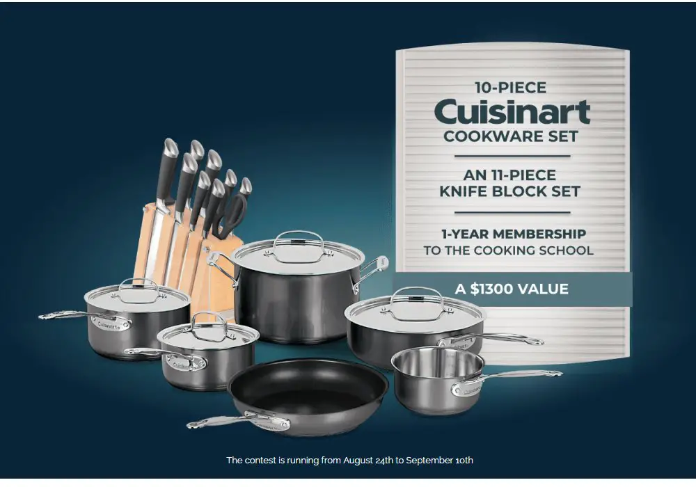 The London Chef Cooking School Giveaway - Win A Cuisinart Cookware Set, 1-Year Cooking School Membership & More