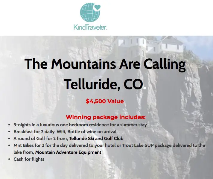 The Mountains Are Calling Sweepstakes